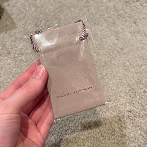 David Yurman Taupe Suede Drawstring Jewelry Pouch